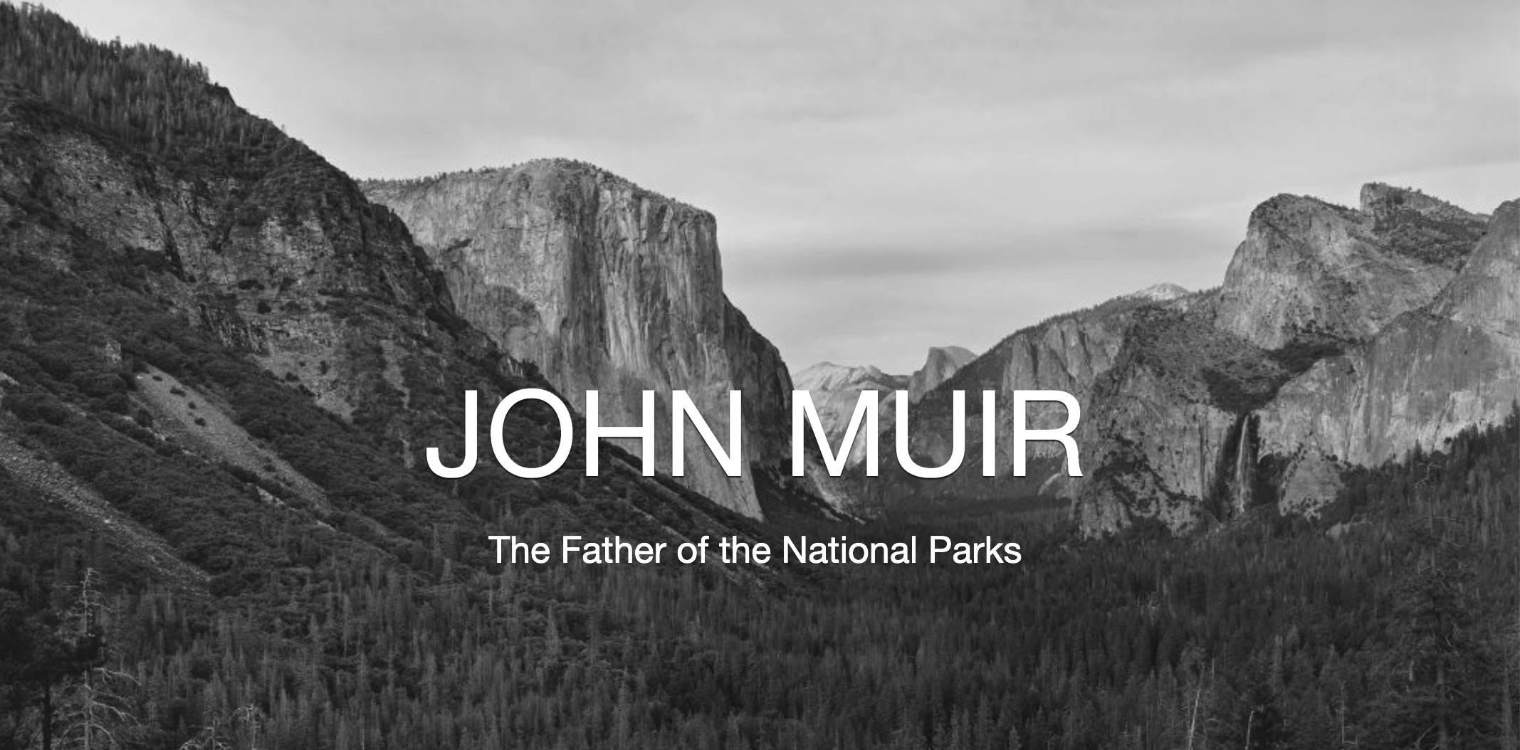 screenshot of John Muir tribute page